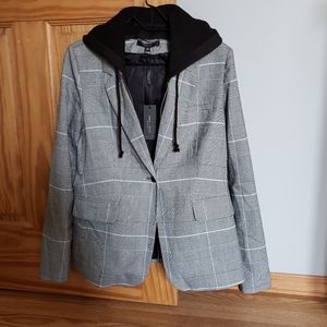Romeo and juliet plaid detachable hooded blazer